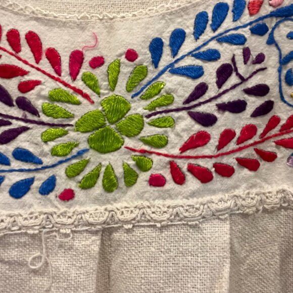 Authentic Mexican Embroidered Shift Dress - Picture 5 of 5